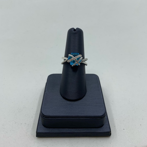 David Yurman Jewelry - David Yurman Wrap Ring Blue Topaz & Diamond Sz 7